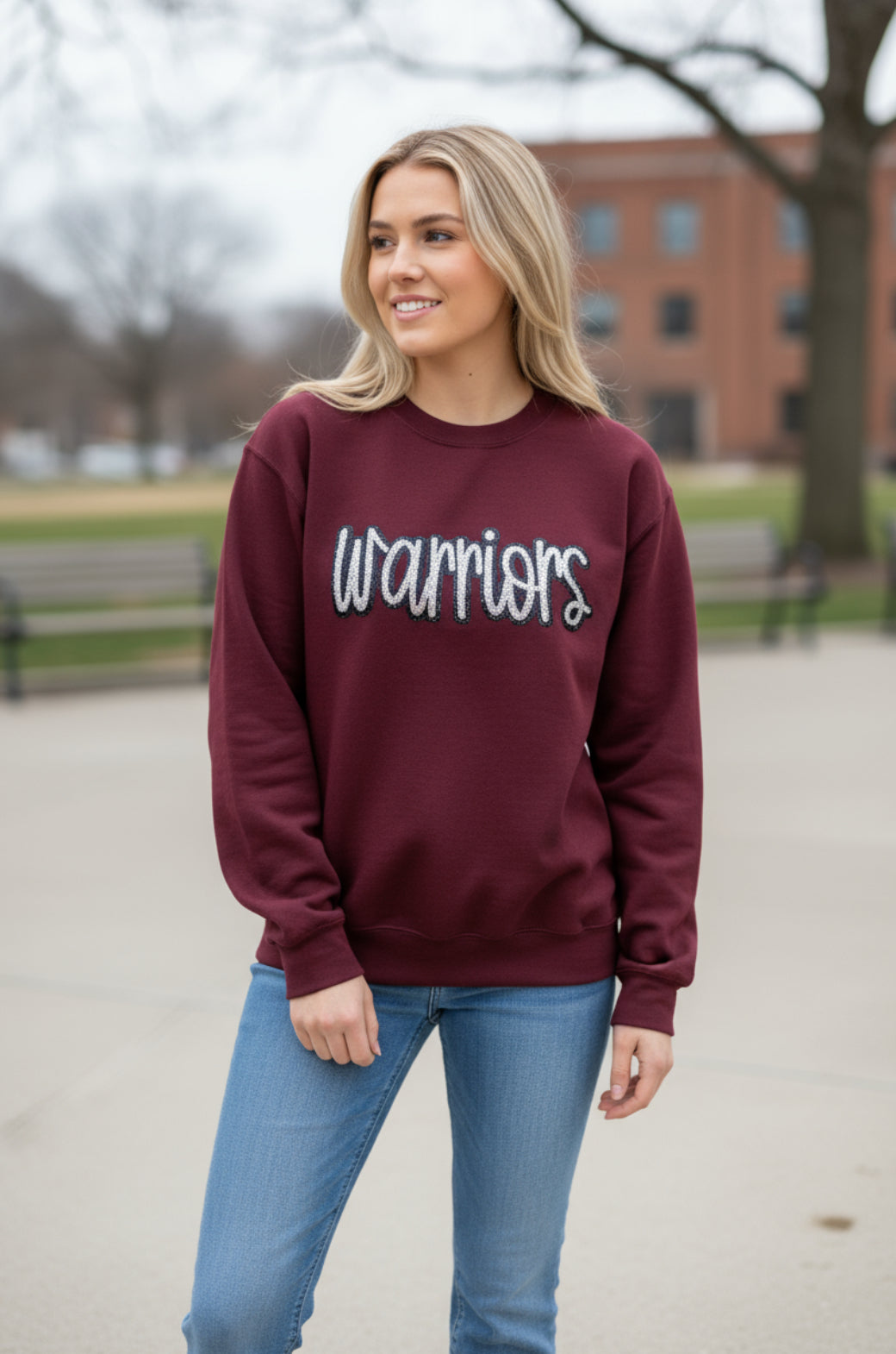 Warriors Sequin Crew