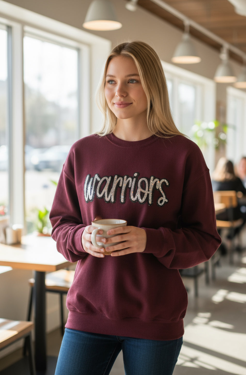 Warriors Sequin Crew