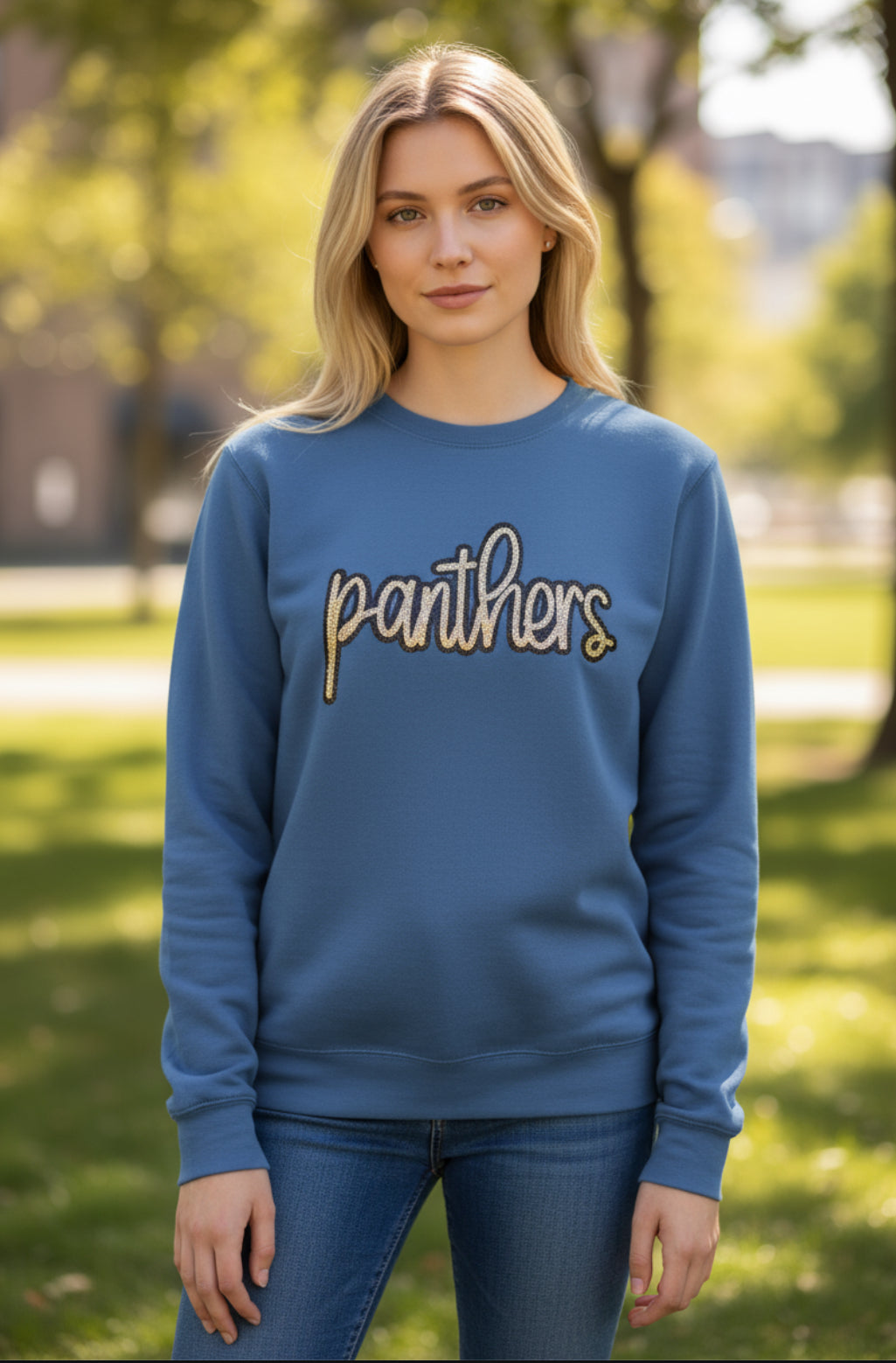 Panthers Sequin Crew
